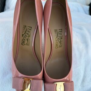Salvatore Ferragamo Women's Blush Patent Leather Heels
